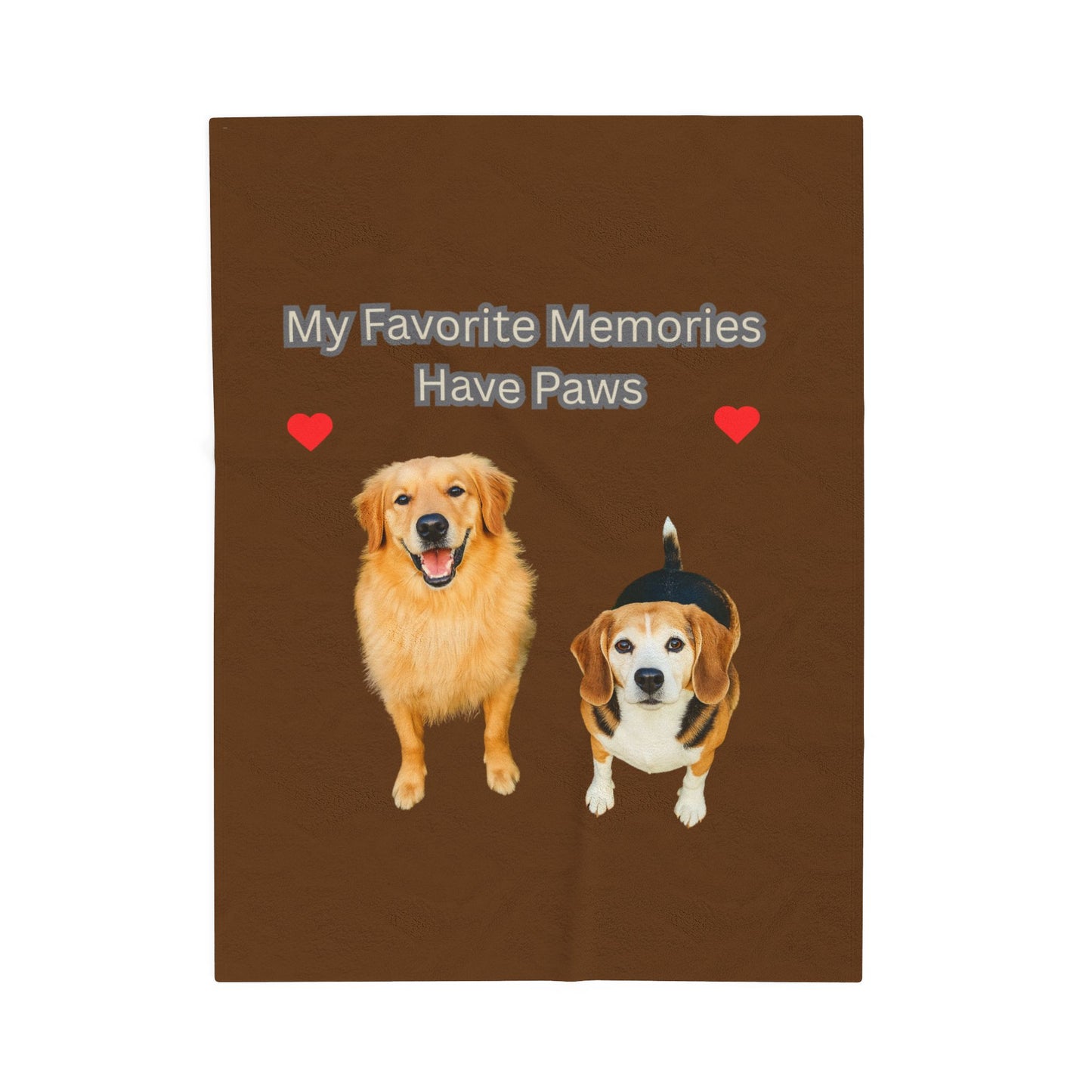 Cozy Velveteen Plush Blanket - "My Favorite Memories Have Paws" - Dog Lovers Gift