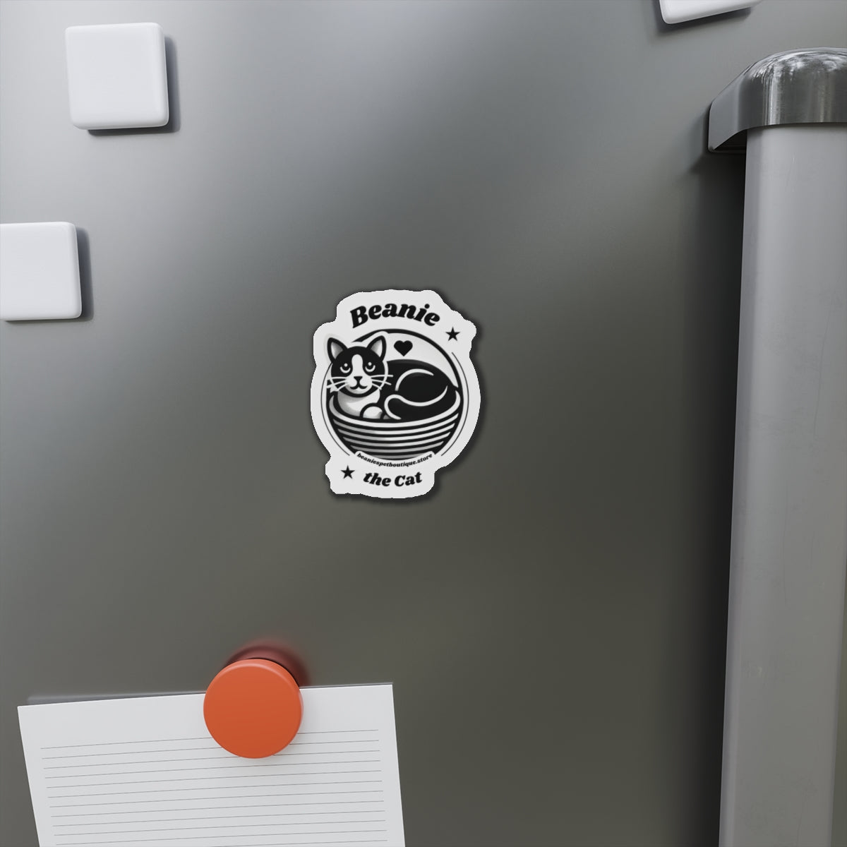 Fridge Magnets - Beanie the Cat Store Logo - Cute Pet Decor for Cat Lovers