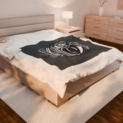 Velveteen Plush Blanket - Beanie the Cat Official Logo