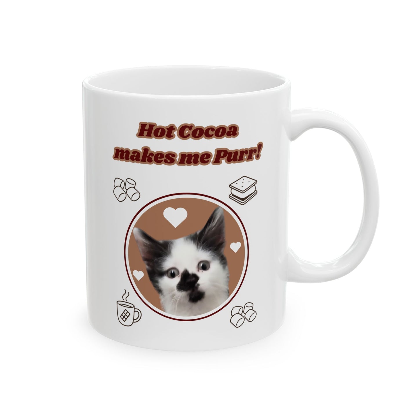 Ceramic Mug for Hot Cocoa Lovers – Beanie Loves Hot Cocoa - Perfect Gift for Cat Lovers & Chocolate Enthusiasts