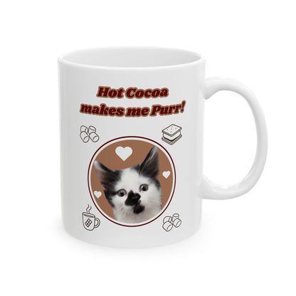 Ceramic Mug for Hot Cocoa Lovers – Beanie Loves Hot Cocoa - Perfect Gift for Cat Lovers & Chocolate Enthusiasts