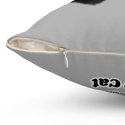 Polyester Square Pillow - 2-sided, Beanie Picture and Beanie Logo -  Perfect for Cat Lovers