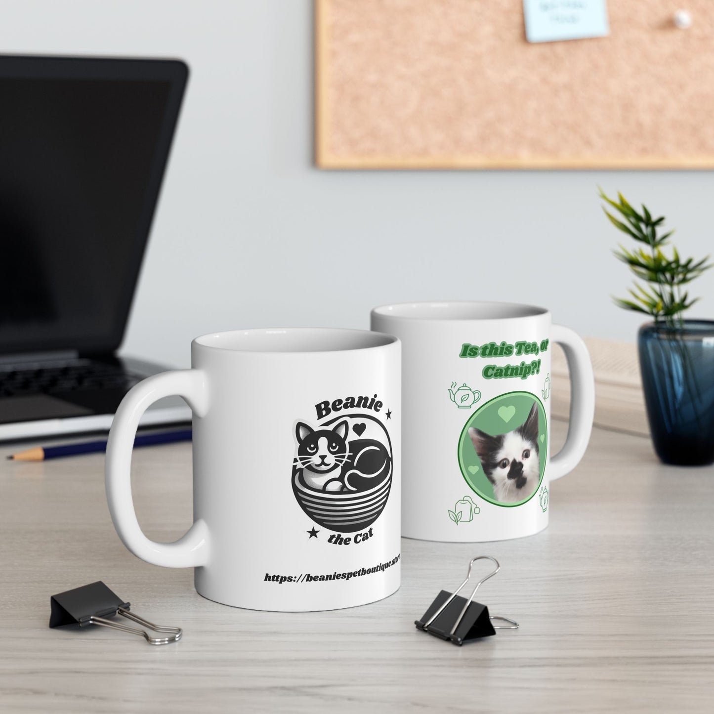 Ceramic Mug for Tea Drinkers - Beanie Loves Tea - Perfect Gift for Cat Lovers & Tea Enthusiasts