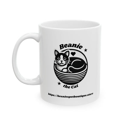 Ceramic Mug for Tea Drinkers - Beanie Loves Tea - Perfect Gift for Cat Lovers & Tea Enthusiasts