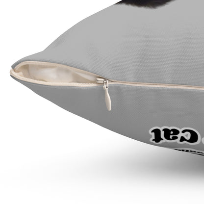 Polyester Square Pillow - 2-sided, Beanie Picture and Beanie Logo -  Perfect for Cat Lovers