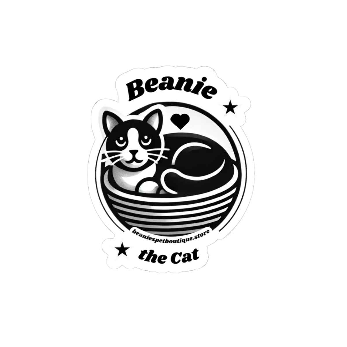 Stickers - Beanie the Cat Official Logo - Design for Cat Lovers