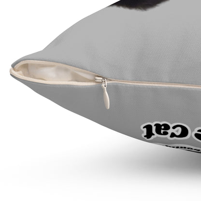 Polyester Square Pillow - 2-sided, Beanie Picture and Beanie Logo -  Perfect for Cat Lovers